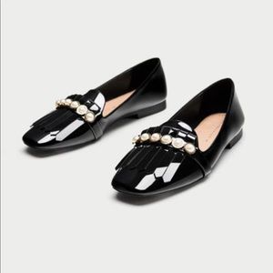 Zara penny loafer with pearls